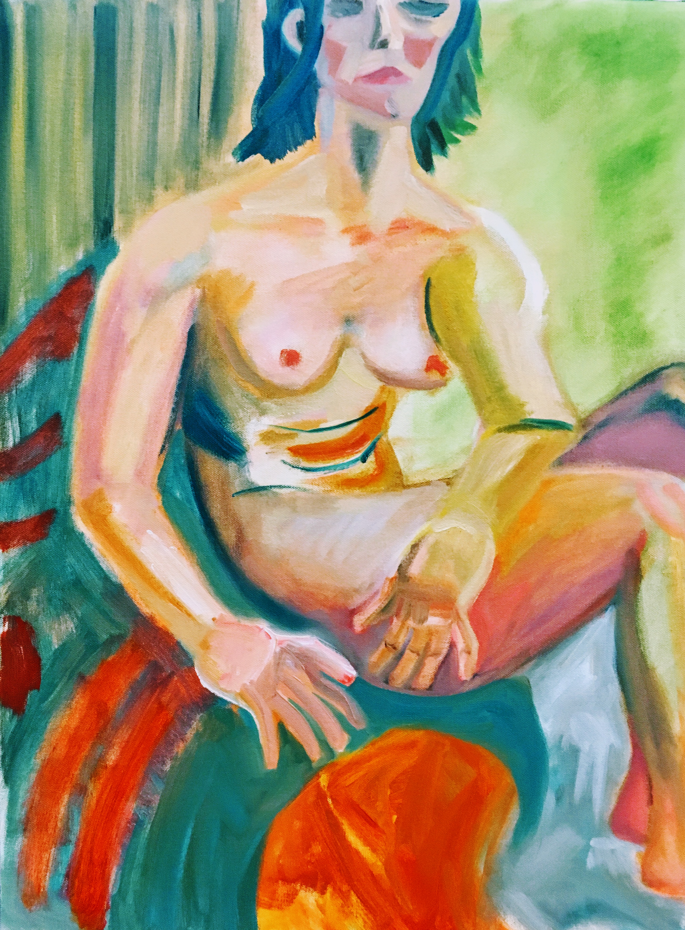Fauve style female figure painting