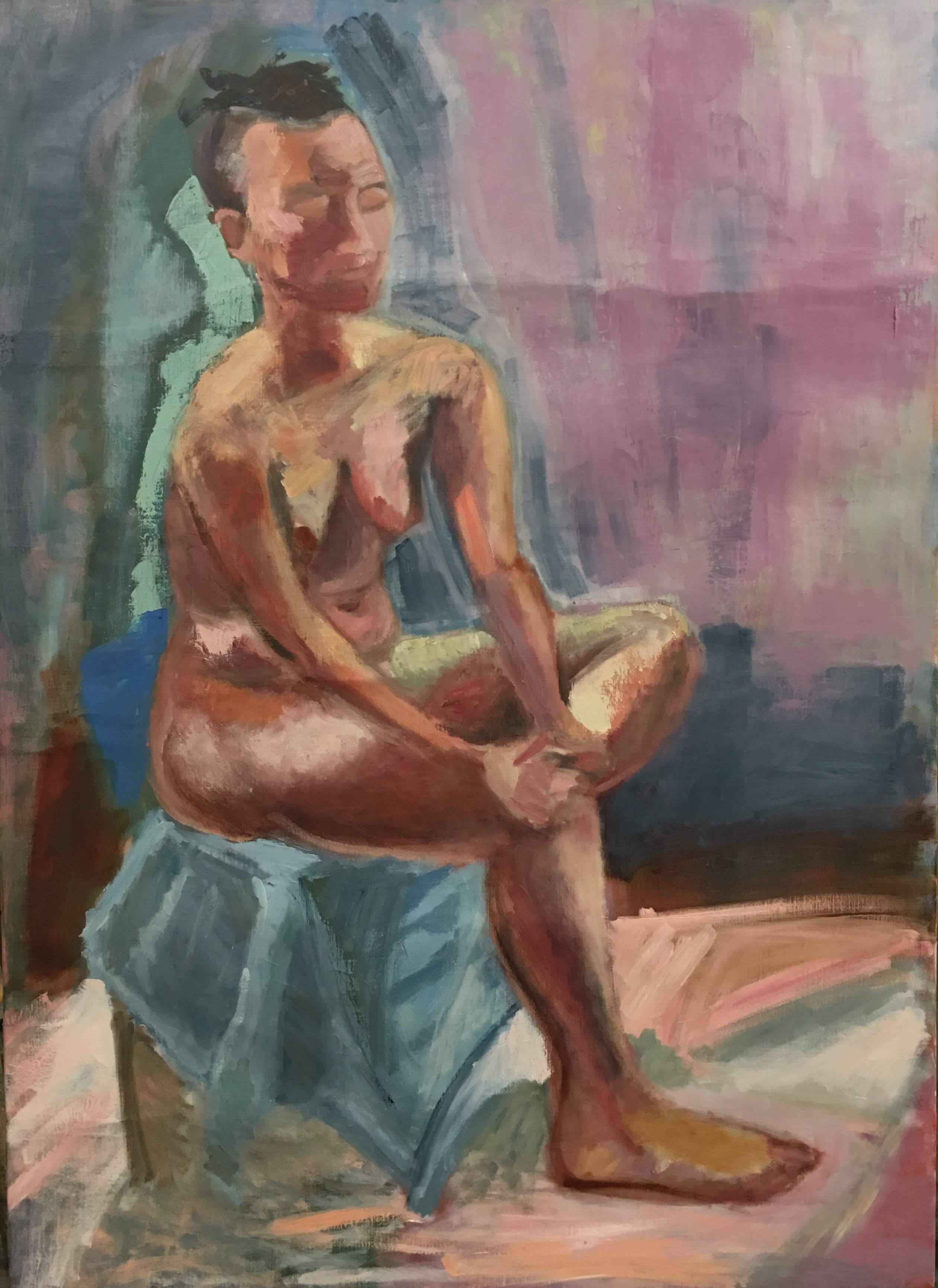 Fauve style female figure painting