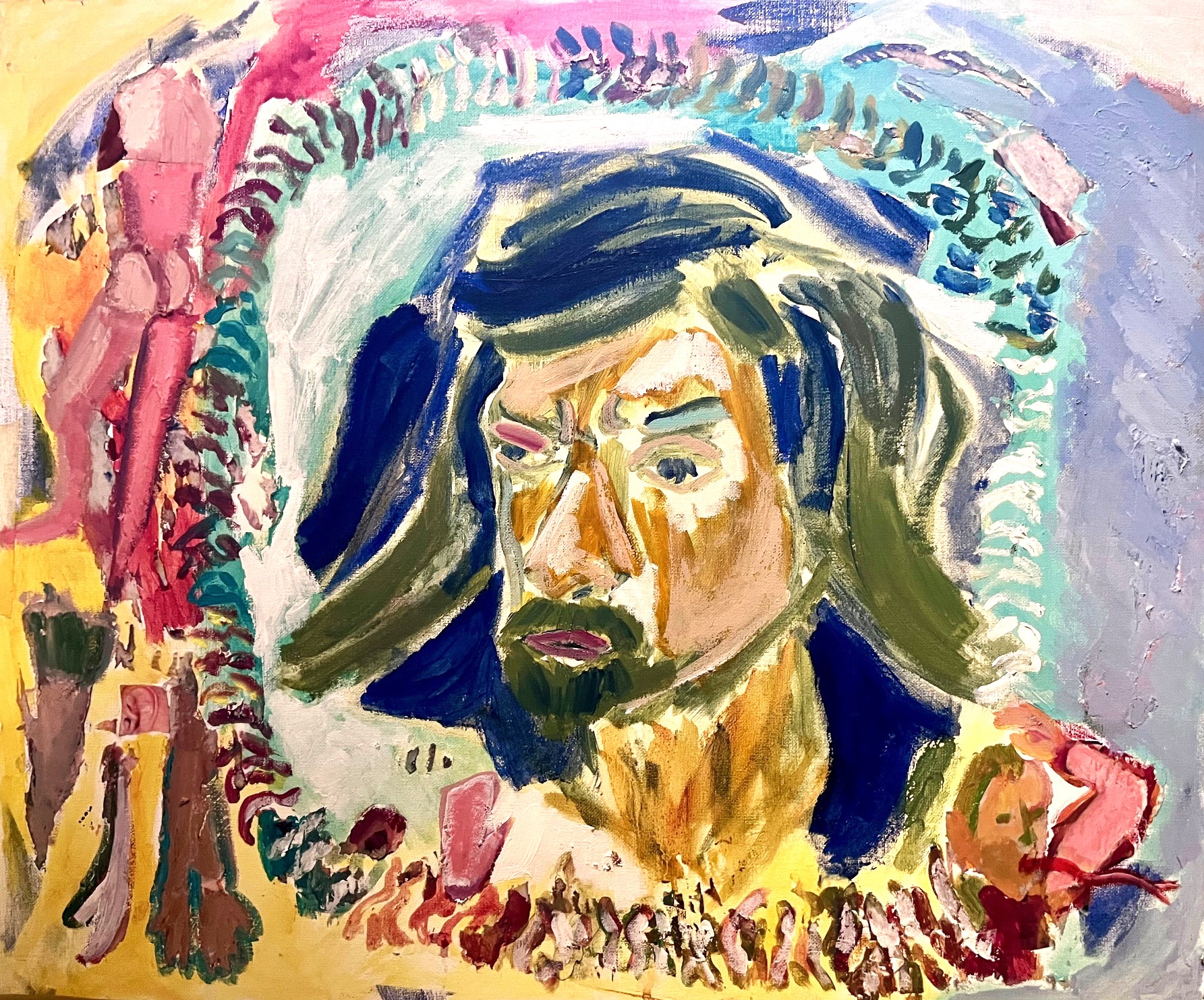 Colorful male portrait painting