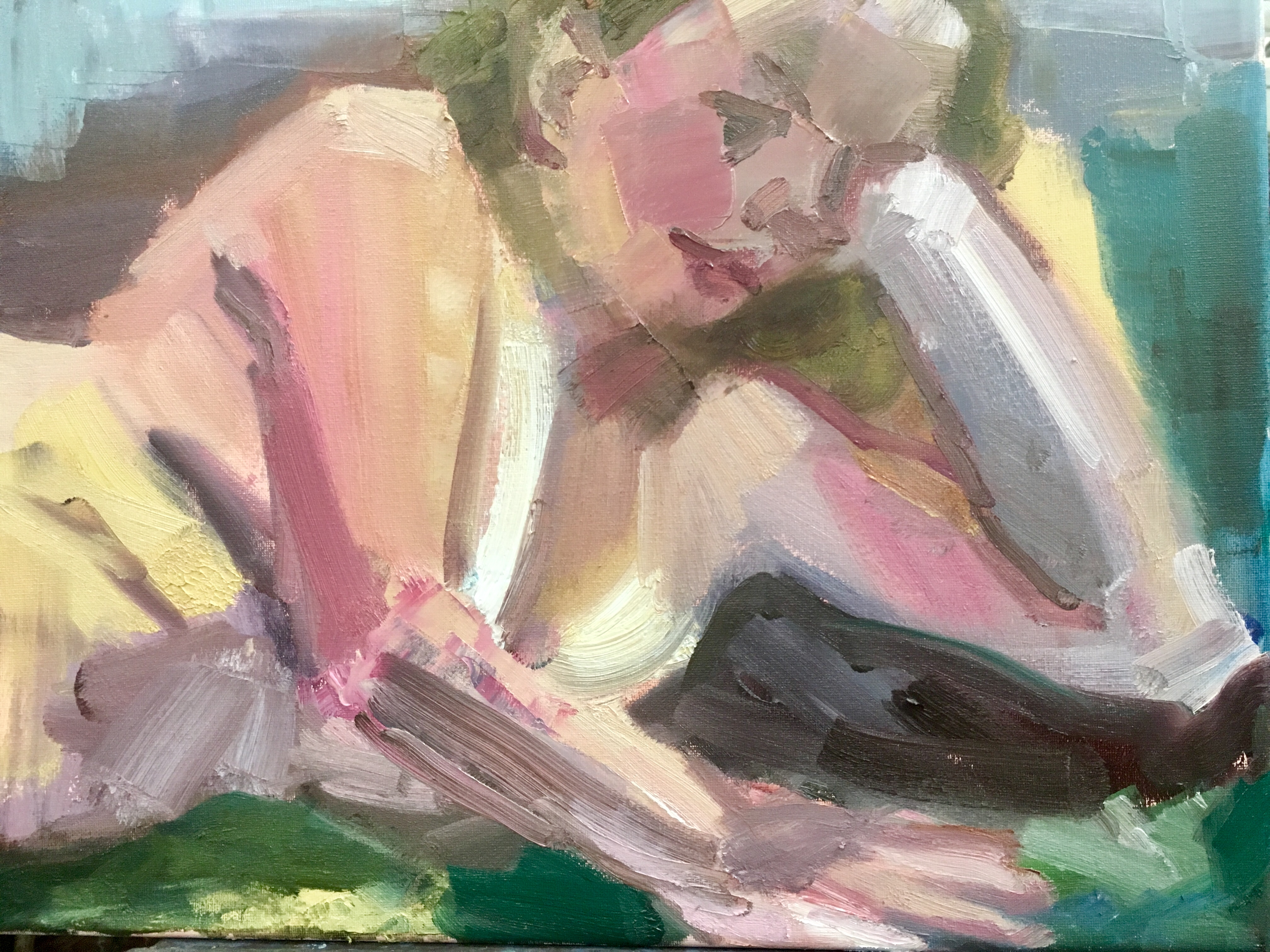 Broad stroke female figure painting