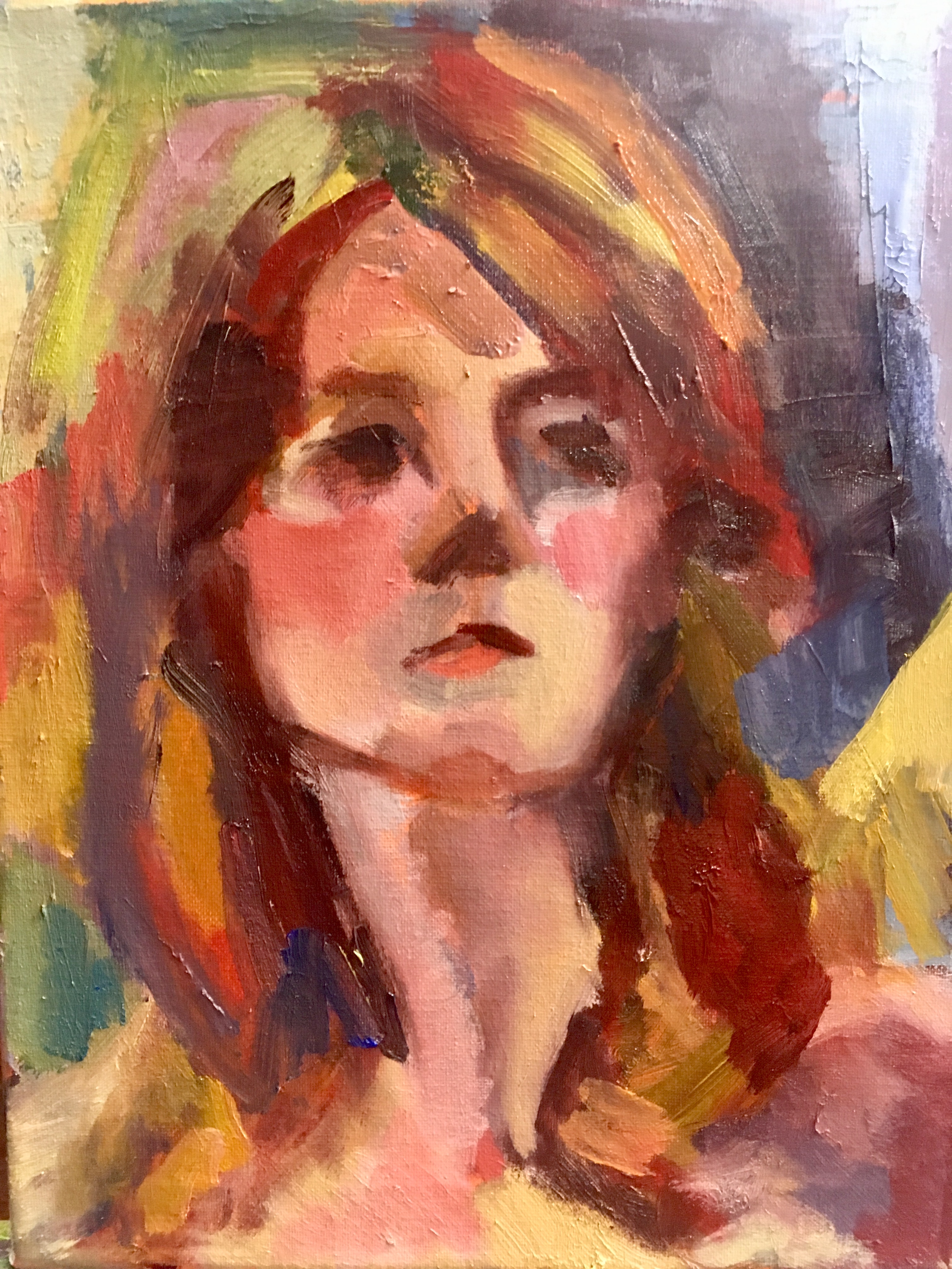 Fauve style female portrait painting