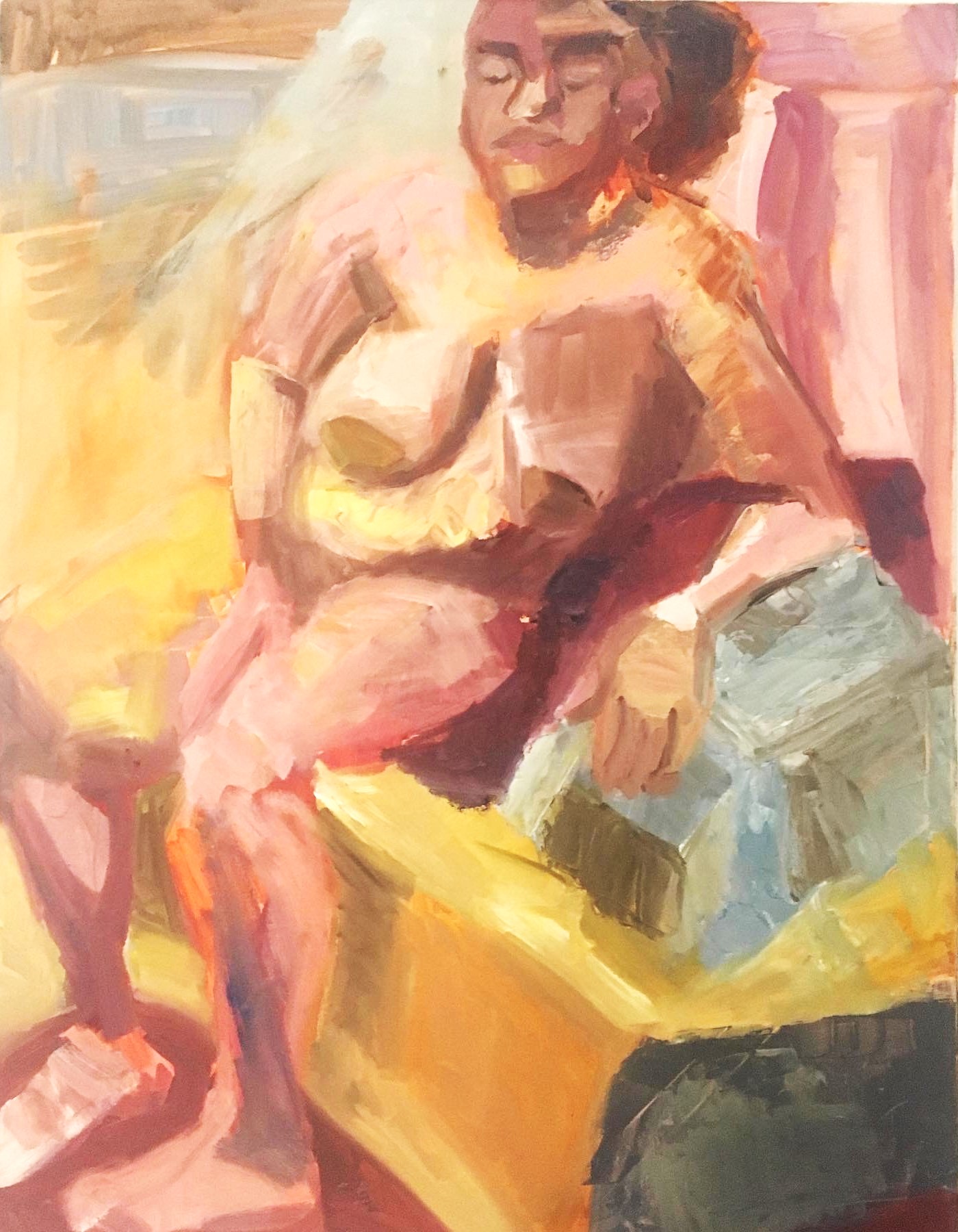 Actioncolor nude female figure painting