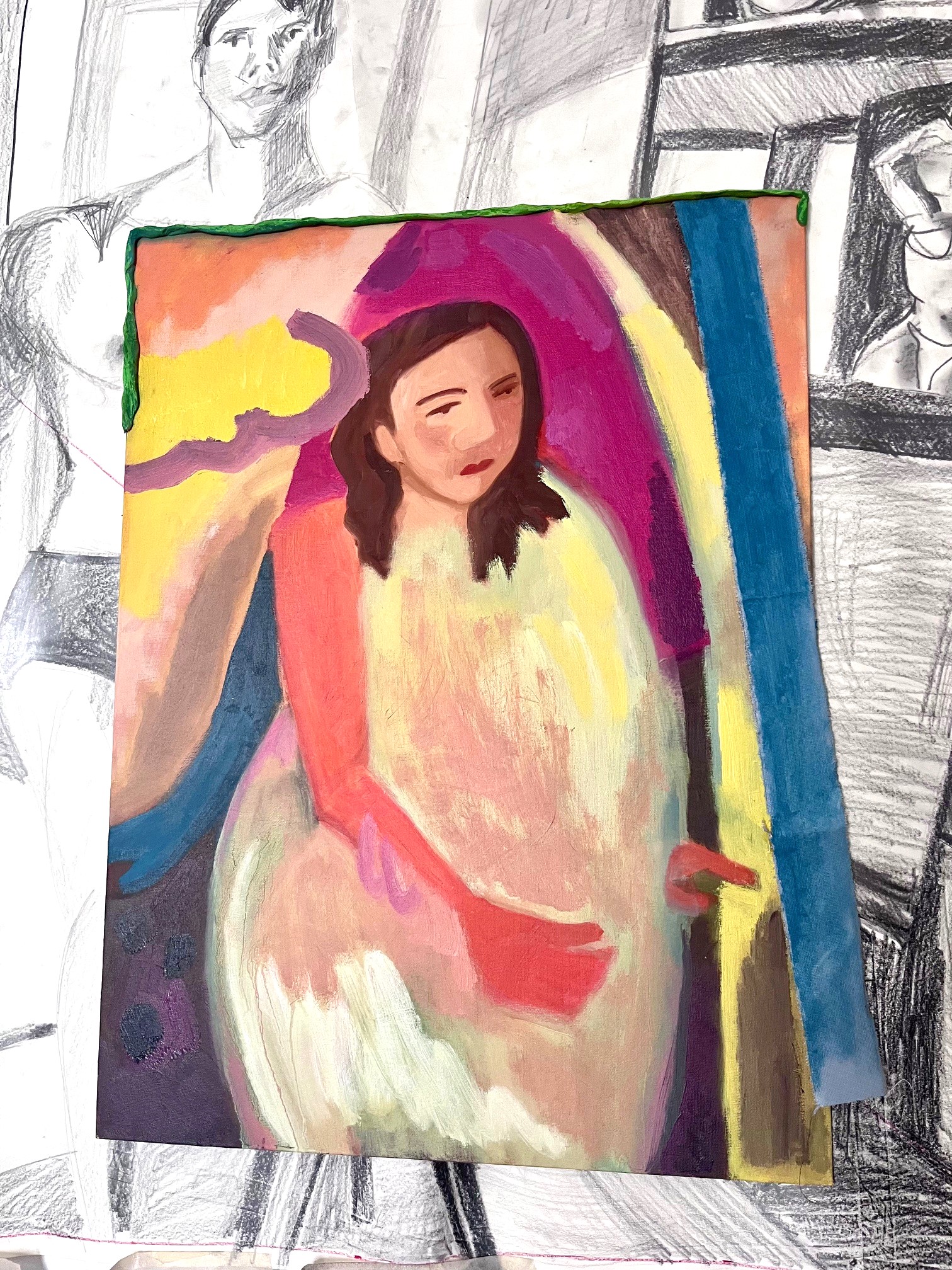 Fauve style female figure painting